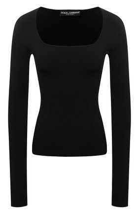 Женский пуловер DOLCE & GABBANA черного цвета по цене 75850 руб., арт. FXD44T/JBMR9 | Фото 1 Женский пуловер DOLCE & GABBANA черного цвета, арт. FXD44T/JBMR9 | Фото 1 (Длина (для топов): Стандартные; Рукава: Длинные; Материал внешний: Вискоза; Женское Кросс-КТ: Пуловер-одежда; Стили: Минимализм)