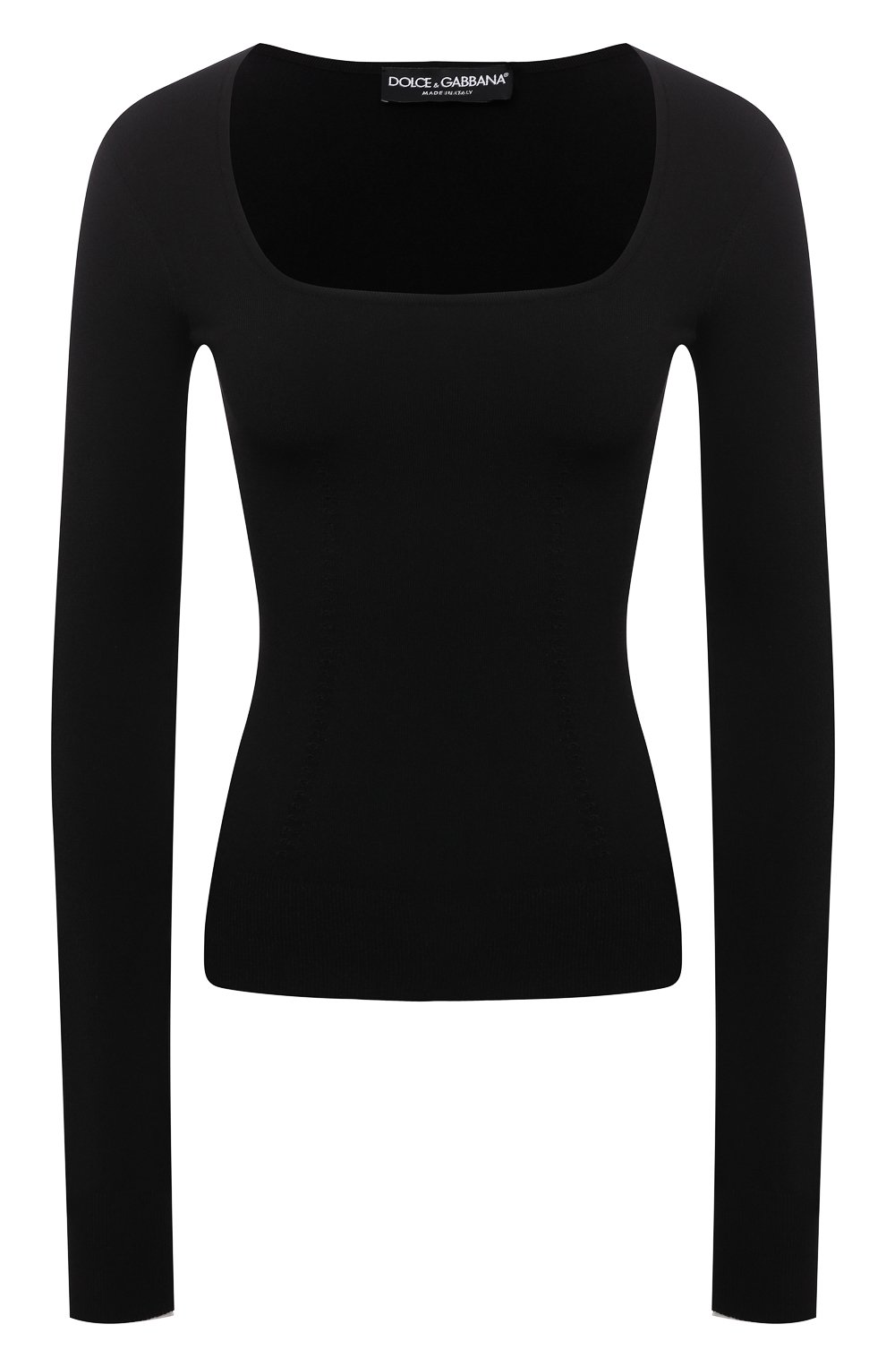 Женский пуловер DOLCE & GABBANA черного цвета, арт. FXD44T/JBMR9 | Фото 1 (Рукава: Длинные; Длина (для топов): Стандартные; Материал внешний: Вискоза; Женское Кросс-КТ: Пуловер-одежда; Стили: Минимализм)
