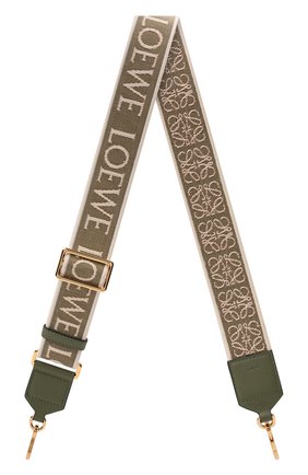 Женские ремень для сумки anagram LOEWE хаки цвета по цене 39950 руб., арт. C073T87X01 | Фото 1 Женские ремень для сумки anagram LOEWE хаки цвета, арт. C073T87X01 | Фото 1 (Материал: Текстиль; Кросс-КТ: ремень-сумка; Размер: mini; Ошибки технического описания: Нет высоты, Нет глубины)