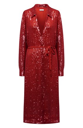 Женское платье из вискозы с отделкой пайетками DRIES VAN NOTEN красного цвета по цене 125500 руб., арт. 212-011039-3223 | Фото 1 Женское платье из вискозы с отделкой пайетками DRIES VAN NOTEN красного цвета, арт. 212-011039-3223 | Фото 1 (Материал внешний: Вискоза; Материал подклада: Вискоза; Женское Кросс-КТ: Платье-одежда; Рукава: Длинные; Длина Ж (юбки, платья, шорты): До колена, Миди; Стили: Романтичный; Случай: Коктейльный)