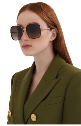 Женские солнцезащитные очки JIMMY CHOO черного цвета, арт. JAYLA 01Q | Фото 2 (Тип очков: С/з; Оптика Гендер: оптика-женское; Очки форма: Over-size)