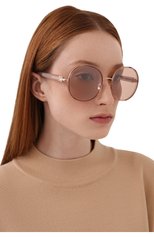 Женские солнцезащитные очки JIMMY CHOO розового цвета, арт. PAM BKU | Фото 2 (Тип очков: С/з; Оптика Гендер: оптика-женское; Очки форма: Круглые)