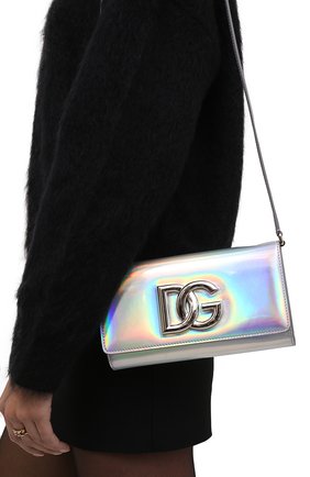 Женский клатч 3.5 DOLCE & GABBANA серебряного цвета по цене 99950 руб., арт. BB7082/AQ495 | Фото 2 Женский клатч 3.5 DOLCE & GABBANA серебряного цвета, арт. BB7082/AQ495 | Фото 2 (Материал: Натуральная кожа; Женское Кросс-КТ: Клатч-клатчи; Размер: small; Ремень/цепочка: На ремешке; Сумки: Сумки)