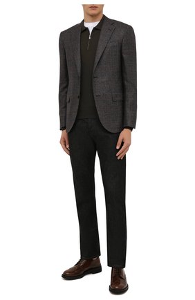 Мужское шерстяное поло CORNELIANI хаки цвета по цене 27550 руб., арт. 88M50F-1825100/00 | Фото 2 Мужское шерстяное поло CORNELIANI хаки цвета, арт. 88M50F-1825100/00 | Фото 2 (Материал внешний: Шерсть; Застежка: Молния; Рукава: Длинные; Длина (для топов): Стандартные; Кросс-КТ: Трикотаж; Стили: Кэжуэл)