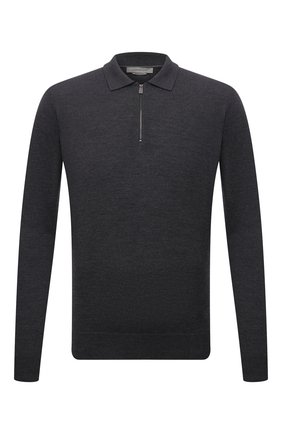 Мужское шерстяное поло CORNELIANI темно-серого цвета по цене 27550 руб., арт. 88M50F-1825100/00 | Фото 1 Мужское шерстяное поло CORNELIANI темно-серого цвета, арт. 88M50F-1825100/00 | Фото 1 (Материал внешний: Шерсть; Застежка: Молния; Рукава: Длинные; Длина (для топов): Стандартные; Кросс-КТ: Трикотаж; Стили: Кэжуэл)