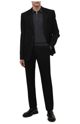Мужское шерстяное поло CORNELIANI темно-серого цвета по цене 27550 руб., арт. 88M50F-1825100/00 | Фото 2 Мужское шерстяное поло CORNELIANI темно-серого цвета, арт. 88M50F-1825100/00 | Фото 2 (Материал внешний: Шерсть; Застежка: Молния; Рукава: Длинные; Длина (для топов): Стандартные; Кросс-КТ: Трикотаж; Стили: Кэжуэл)