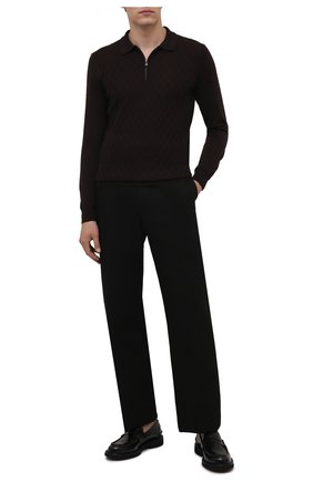 Мужское шерстяное поло CORNELIANI темно-коричневого цвета по цене 38200 руб., арт. 88M506-1825131/00 | Фото 2 Мужское шерстяное поло CORNELIANI темно-коричневого цвета, арт. 88M506-1825131/00 | Фото 2 (Материал внешний: Шерсть; Застежка: Молния; Длина (для топов): Стандартные; Рукава: Длинные; Кросс-КТ: Трикотаж; Стили: Кэжуэл)