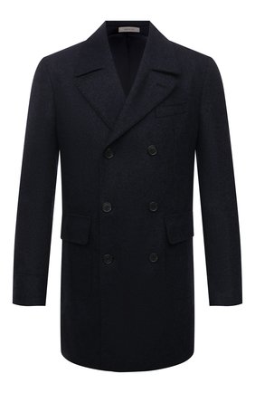Мужской шерстяное пальто CORNELIANI темно-синего цвета по цене 129000 руб., арт. 881502-1812123/90 | Фото 1 Мужской шерстяное пальто CORNELIANI темно-синего цвета, арт. 881502-1812123/90 | Фото 1 (Материал подклада: Вискоза; Материал внешний: Шерсть; Мужское Кросс-КТ: пальто-верхняя одежда; Длина (верхняя одежда): До середины бедра; Рукава: Длинные; Стили: Классический)