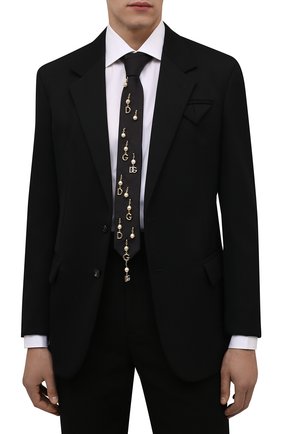 Мужской шелковый галстук DOLCE & GABBANA черного цвета по цене 66700 руб., арт. GT177Z/G0U46 | Фото 2 Мужской шелковый галстук DOLCE & GABBANA черного цвета, арт. GT177Z/G0U46 | Фото 2 (Материал: Шелк, Текстиль; Принт: Без принта)