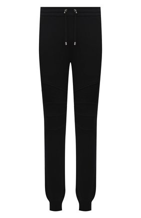 Мужские хлопковые джоггеры BALMAIN черного цвета, арт. WH00B000/B152 | Фото 1 (Материал внешний: Хлопок; Длина (брюки, джинсы): Стандартные; Силуэт М (брюки): Джоггеры; Стили: Спорт-шик)