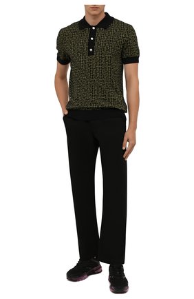 Мужское поло из шерсти и льна BALMAIN хаки цвета по цене 68000 руб., арт. WH0GB020/K020 | Фото 2 Мужское поло из шерсти и льна BALMAIN хаки цвета, арт. WH0GB020/K020 | Фото 2 (Рукава: Короткие; Материал внешний: Шерсть, Лен; Длина (для топов): Стандартные; Застежка: Пуговицы; Кросс-КТ: Трикотаж; Стили: Кэжуэл)