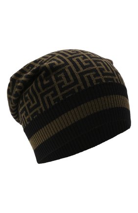 Мужская шерстяная шапка BALMAIN хаки цвета по цене 24650 руб., арт. WH0XC000/K036 | Фото 1 Мужская шерстяная шапка BALMAIN хаки цвета, арт. WH0XC000/K036 | Фото 1 (Материал: Шерсть; Кросс-КТ: Трикотаж)