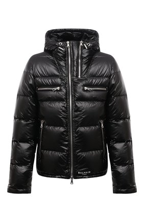 Мужская пуховая куртка BALMAIN черного цвета, арт. WH1TP009/X112 | Фото 1 (Материал утеплителя: Пух и перо; Материал внешний: Синтетический материал; Длина (верхняя одежда): Короткие; Рукава: Длинные; Кросс-КТ: Куртка; Мужское Кросс-КТ: пуховик-короткий; Стили: Кэжуэл)