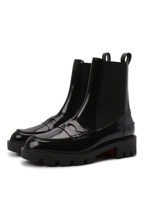 Женские кожаные ботинки montezu lug CHRISTIAN LOUBOUTIN черного цвета по цене 83950 руб., арт. 3210995/M0NTEZU LUG FLAT | Фото 1 Женские кожаные ботинки montezu lug CHRISTIAN LOUBOUTIN черного цвета, арт. 3210995/M0NTEZU LUG FLAT | Фото 1 (Материал внутренний: Натуральная кожа; Женское Кросс-КТ: Челси-ботинки; Подошва: Платформа; Каблук высота: Низкий; Материал внешний: Кожа)