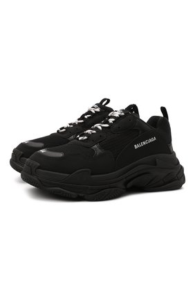 Мужские кроссовки triple s BALENCIAGA черного цвета по цене 78350 руб., арт. 534217/W2CA1 | Фото 1 Мужские кроссовки triple s BALENCIAGA черного цвета, арт. 534217/W2CA1 | Фото 1 (Материал внутренний: Текстиль; Материал внешний: Экокожа, Текстиль; Стили: Гранж; Подошва: Массивная)