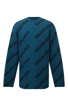 Мужской шерстяной свитер BALENCIAGA бирюзового цвета по цене 92000 руб., арт. 657400/T1567 | Фото 1 Мужской шерстяной свитер BALENCIAGA бирюзового цвета, арт. 657400/T1567 | Фото 1 (Материал внешний: Шерсть; Длина (для топов): Удлиненные; Рукава: Длинные; Мужское Кросс-КТ: Свитер-одежда; Принт: С принтом; Стили: Минимализм; Shop in Shop M: Свитеры)