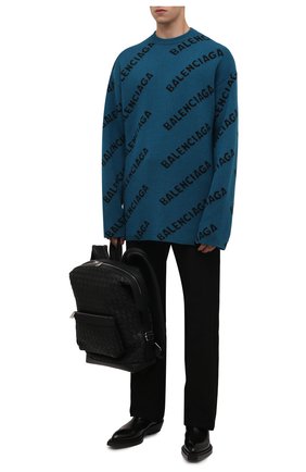 Мужской шерстяной свитер BALENCIAGA бирюзового цвета по цене 92000 руб., арт. 657400/T1567 | Фото 2 Мужской шерстяной свитер BALENCIAGA бирюзового цвета, арт. 657400/T1567 | Фото 2 (Материал внешний: Шерсть; Длина (для топов): Удлиненные; Рукава: Длинные; Мужское Кросс-КТ: Свитер-одежда; Принт: С принтом; Стили: Минимализм; Shop in Shop M: Свитеры)