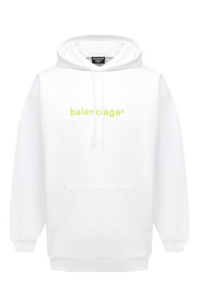 Мужской хлопковое худи BALENCIAGA белого цвета по цене 53550 руб., арт. 570811/TIV55 | Фото 1 Мужской хлопковое худи BALENCIAGA белого цвета, арт. 570811/TIV55 | Фото 1 (Материал внешний: Хлопок; Мужское Кросс-КТ: Худи-одежда; Принт: С принтом; Стили: Спорт-шик; Длина (для топов): Стандартные; Рукава: Длинные)