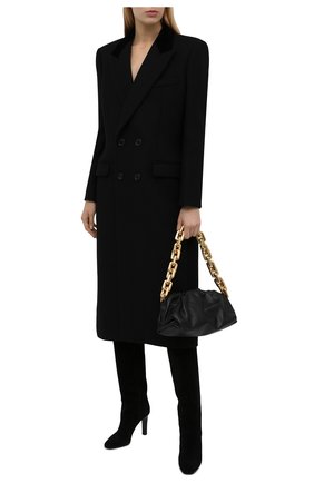 Женские замшевые сапоги SAINT LAURENT черного цвета по цене 121500 руб., арт. 672320/27D00 | Фото 2 Женские замшевые сапоги SAINT LAURENT черного цвета, арт. 672320/27D00 | Фото 2 (Материал внутренний: Натуральная кожа; Каблук тип: Шпилька; Высота голенища: Высокие, Средние; Каблук высота: Высокий; Подошва: Плоская)