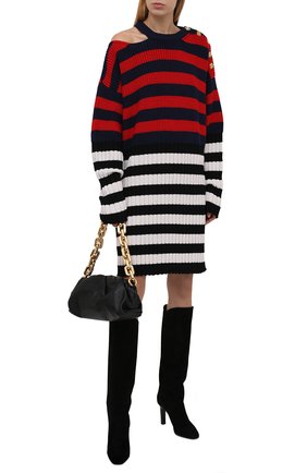Женское платье BALMAIN разноцветного цвета по цене 192500 руб., арт. WF0RF020/K339 | Фото 2 Женское платье BALMAIN разноцветного цвета, арт. WF0RF020/K339 | Фото 2 (Длина Ж (юбки, платья, шорты): Мини; Рукава: Длинные; Материал внешний: Лиоцелл, Шерсть; Стили: Гламурный; Кросс-КТ: Трикотаж; Случай: Повседневный; Женское Кросс-КТ: Платье-одежда)