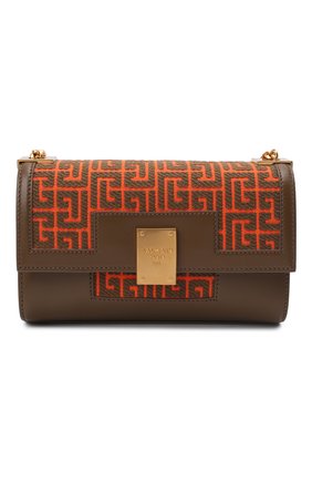 Женская сумка 1945 medium BALMAIN оранжевого цвета, арт. WN0BK652/TJGH | Фото 1 (Ремень/цепочка: На ремешке; Размер: medium; Материал: Текстиль; Сумки-технические: Сумки через плечо)