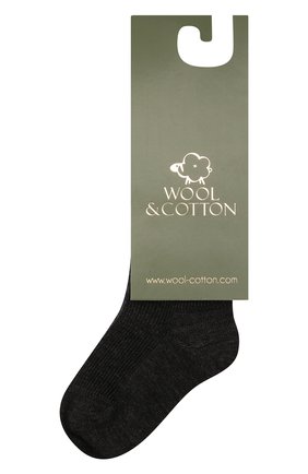 Детские шерстяные носки WOOL&COTTON черного цвета, арт. NMML | Фото 1