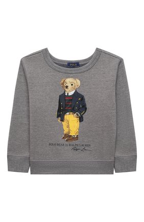 Детский хлопковый свитшот POLO RALPH LAUREN серого цвета по цене 6810 руб., арт. 320853796 | Фото 1 Детский хлопковый свитшот POLO RALPH LAUREN серого цвета, арт. 320853796 | Фото 1 (Материал внешний: Хлопок, Синтетический материал; Рукава: Длинные)