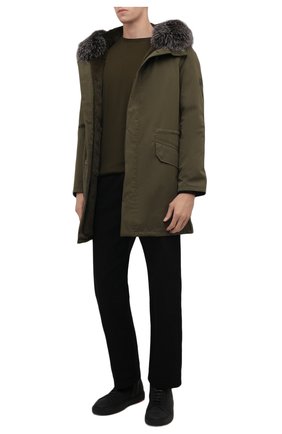 Мужские кожаные кеды SANTONI черного цвета по цене 42750 руб., арт. MBCD21525NEAPTMRN01 | Фото 2 Мужские кожаные кеды SANTONI черного цвета, арт. MBCD21525NEAPTMRN01 | Фото 2 (Материал утеплителя: Натуральный мех)
