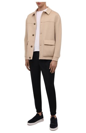 Мужские замшевые кеды newport LORO PIANA темно-синего цвета по цене 77850 руб., арт. FAL4249 | Фото 2 Мужские замшевые кеды newport LORO PIANA темно-синего цвета, арт. FAL4249 | Фото 2 (Материал утеплителя: Натуральный мех; Материал внешний: Замша)