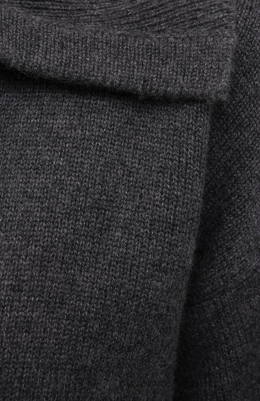 Женский кашемировый свитер ADDICTED темно-серого цвета, арт. MK990 | Фото 5 (Женское Кросс-КТ: Свитер-одежда; Материал внешний: Шерсть, Кашемир; Рукава: Длинные; Длина (для топов): Стандартные; Стили: Кэжуэл)