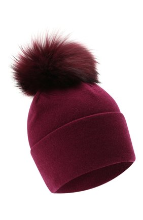 Женская кашемировая шапка INVERNI бордового цвета, арт. 5256 CMG0 | Фото 1 (Материал: Кашемир, Шерсть, Текстиль)