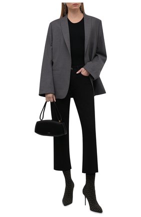 Женские текстильные ботильоны BALMAIN хаки цвета по цене 73950 руб., арт. WN0TA680/TMGK | Фото 2 Женские текстильные ботильоны BALMAIN хаки цвета, арт. WN0TA680/TMGK | Фото 2 (Материал внутренний: Натуральная кожа; Материал внешний: Текстиль; Каблук тип: Шпилька; Подошва: Плоская; Каблук высота: Высокий)