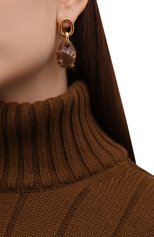 Женские серьги CHLOÉ коричневого цвета, арт. CHC21AFE31CCG | Фото 2 (Материал: Металл)