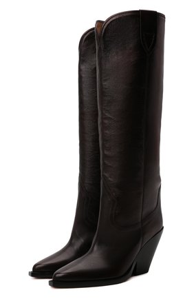Женские кожаные сапоги lomero ISABEL MARANT темно-коричневого цвета по цене 99500 руб., арт. L0MER0/BT0234-21H012S | Фото 1 Женские кожаные сапоги lomero ISABEL MARANT темно-коричневого цвета, арт. L0MER0/BT0234-21H012S | Фото 1 (Высота голенища: Средние; Каблук высота: Высокий; Материал внутренний: Натуральная кожа; Подошва: Плоская; Каблук тип: Устойчивый; Материал внешний: Кожа)