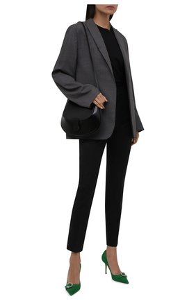 Женские шерстяные брюки DOLCE & GABBANA темно-серого цвета по цене 84150 руб., арт. FTAM2T/FQBAL | Фото 2 Женские шерстяные брюки DOLCE & GABBANA темно-серого цвета, арт. FTAM2T/FQBAL | Фото 2 (Материал внешний: Шерсть; Длина (брюки, джинсы): Стандартные; Стили: Кэжуэл; Женское Кросс-КТ: Брюки-одежда; Силуэт Ж (брюки и джинсы): Прямые)
