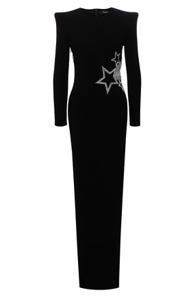 Женское платье из вискозы BALMAIN черного цвета по цене 386000 руб., арт. WF1RR000/P087 | Фото 1 Женское платье из вискозы BALMAIN черного цвета, арт. WF1RR000/P087 | Фото 1 (Длина Ж (юбки, платья, шорты): Макси; Рукава: Длинные; Материал внешний: Вискоза; Материал подклада: Вискоза; Стили: Гламурный; Случай: Вечерний; Женское Кросс-КТ: платье-футляр)