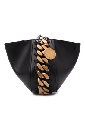 Женская сумка chunky chain STELLA MCCARTNEY черного цвета, арт. 700273/W8839 | Фото 1 (Материал: Текстиль, Экокожа; Размер: mini; Сумки-технические: Сумки через плечо; Сумки: Сумки)