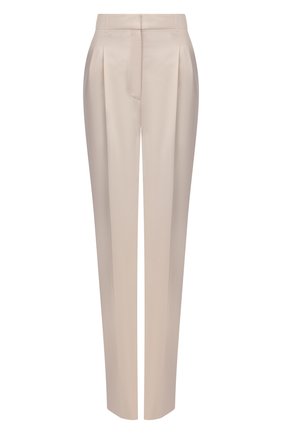 Женские брюки из вискозы и шерсти STELLA MCCARTNEY кремвого цвета по цене 61650 руб., арт. 603697/SSA05 | Фото 1 Женские брюки из вискозы и шерсти STELLA MCCARTNEY кремвого цвета, арт. 603697/SSA05 | Фото 1 (Материал внешний: Шерсть, Вискоза; Длина (брюки, джинсы): Удлиненные; Стили: Кэжуэл; Женское Кросс-КТ: Брюки-одежда; Силуэт Ж (брюки и джинсы): Прямые)