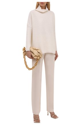 Женские брюки из вискозы и шерсти STELLA MCCARTNEY кремвого цвета по цене 61650 руб., арт. 603697/SSA05 | Фото 2 Женские брюки из вискозы и шерсти STELLA MCCARTNEY кремвого цвета, арт. 603697/SSA05 | Фото 2 (Материал внешний: Шерсть, Вискоза; Длина (брюки, джинсы): Удлиненные; Стили: Кэжуэл; Женское Кросс-КТ: Брюки-одежда; Силуэт Ж (брюки и джинсы): Прямые)