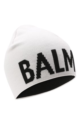 Детского шерстяная шапка BALMAIN белого цвета, арт. 6P0707 | Фото 1 (Материал: Шерсть, Текстиль)