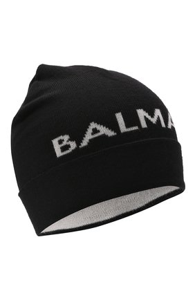 Детского шерстяная шапка BALMAIN черного цвета по цене 11500 руб., арт. 6P0767 | Фото 1 Детского шерстяная шапка BALMAIN черного цвета, арт. 6P0767 | Фото 1 (Материал: Шерсть)