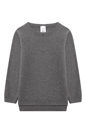 Детский комплект из пуловера и брюк WOOL&COTTON серого цвета, арт. KRUFP | Фото 2 (Кросс-КТ НВ: Костюм; Материал внешний: Шерсть, Кашемир; Рукава: Длинные)