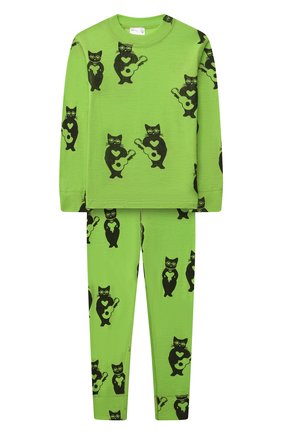 Детский комплект из лонгслива и брюк WOOL&COTTON зеленого цвета, арт. PRUFP | Фото 1 (Кросс-КТ НВ: Костюм)
