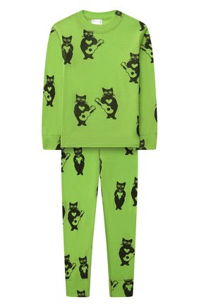 Детский комплект из лонгслива и брюк WOOL&COTTON зеленого цвета по цене 7940 руб., арт. PRUFP | Фото 1 Детский комплект из лонгслива и брюк WOOL&COTTON зеленого цвета, арт. PRUFP | Фото 1 (Рукава: Длинные)