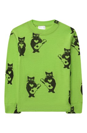Детский комплект из лонгслива и брюк WOOL&COTTON зеленого цвета по цене 7940 руб., арт. PRUFP | Фото 2 Детский комплект из лонгслива и брюк WOOL&COTTON зеленого цвета, арт. PRUFP | Фото 2 (Рукава: Длинные)