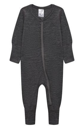 Детский комбинезон из шерсти и хлопка WOOL&COTTON темно-серого цвета по цене 5150 руб., арт. OMLRM | Фото 1 Детский комбинезон из шерсти и хлопка WOOL&COTTON темно-серого цвета, арт. OMLRM | Фото 1 (Материал внешний: Шерсть, Хлопок; Рукава: Длинные)