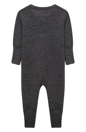 Детский комбинезон из шерсти и хлопка WOOL&COTTON темно-серого цвета по цене 5150 руб., арт. OMLRM | Фото 2 Детский комбинезон из шерсти и хлопка WOOL&COTTON темно-серого цвета, арт. OMLRM | Фото 2 (Материал внешний: Шерсть, Хлопок; Рукава: Длинные)