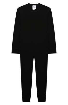 Детский комплект из лонгслива и брюк WOOL&COTTON черного цвета по цене 6270 руб., арт. HRUFP | Фото 1 Детский комплект из лонгслива и брюк WOOL&COTTON черного цвета, арт. HRUFP | Фото 1 (Материал внешний: Хлопок, Шерсть; Рукава: Длинные; Ростовка одежда: 10 - 11 лет | 140 - 146см)