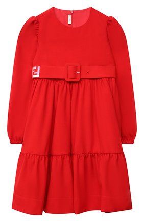 Детское шерстяное платье FENDI красного цвета по цене 64800 руб., арт. JFB470/AEXR/3A-6A | Фото 1 Детское шерстяное платье FENDI красного цвета, арт. JFB470/AEXR/3A-6A | Фото 1 (Материал подклада: Хлопок; Материал внешний: Шерсть; Девочки Кросс-КТ: Платье-одежда; Случай: Повседневный; Рукава: Длинные; Одежда девочки: Одежда девочки)