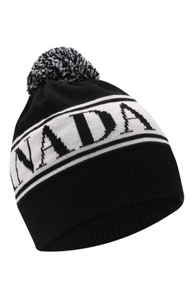 Детского шерстяная шапка CANADA GOOSE черного цвета, арт. 6959K | Фото 1 (Материал: Шерсть, Текстиль)